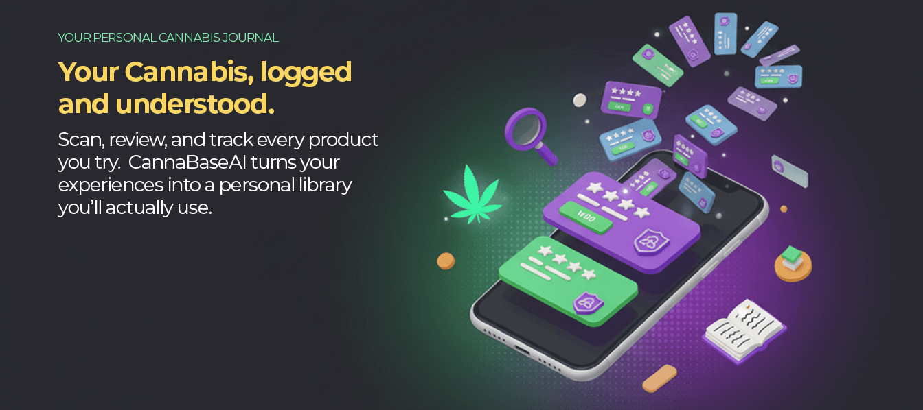 Your cannabis, logged and understood. Scan, review, and track every product you try. CannaBaseAI turns your experiences into a personal library you'll actually use.